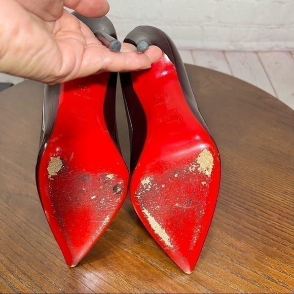 36.5 (6.5) CHRISTIAN LOUBOUTINS Pigalle Deep red wine - Picture 10 of 13